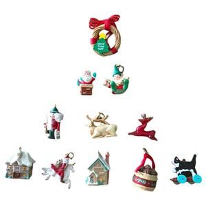 Vintage Hallmark Christmas Ornament Keepsake Miniature bundle lot of 11